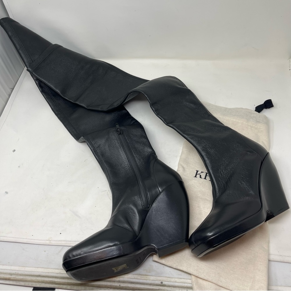 KHAITE Morgan over-the-knee leather boots sz 39.5 US 9.5 - Picture 10 of 12